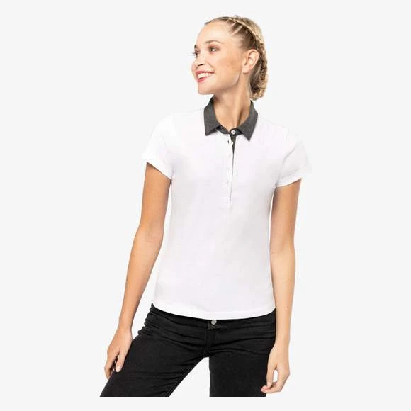 KARIBAN K261 - Polo Jersey Bicolore Femme 3 KARIBAN K261 - Polo Jersey Bicolore Femme