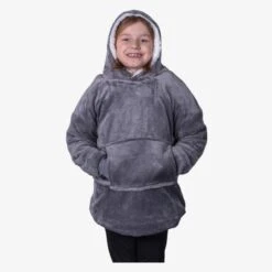 RI003 - Le Sweat à Capuche Ribbon Pour Enfants De Style Sherpa, Confortable, Réversible Et Oversize