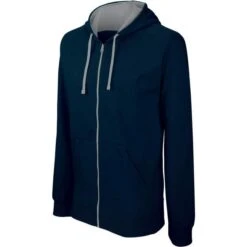 KARIBAN K466 - Sweat-shirt Zippé Capuche Contrastée -Karioact Boutique aHR0cDovL21lZGlhMi5kZXNpZ25wYXJ0bmVyLmZyL2MvcC84NjI1Lzg2MjUtNTQwNy0xLmpwZw