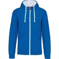 KARIBAN K466 - Sweat-shirt Zippé Capuche Contrastée -Karioact Boutique aHR0cDovL21lZGlhMi5kZXNpZ25wYXJ0bmVyLmZyL2MvcC84NjI1Lzg2MjUtNTQxMS0xLmpwZw