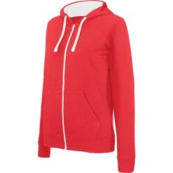 KARIBAN K467 - Sweat-shirt Zippé Capuche Contrastée Femme -Karioact Boutique aHR0cDovL21lZGlhMi5kZXNpZ25wYXJ0bmVyLmZyL2MvcC84NjI2Lzg2MjYtMTMyNi0xLmpwZw