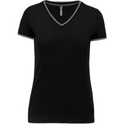 KARIBAN K394 - T-shirt Maille Piquée Col V Femme -Karioact Boutique aHR0cDovL21lZGlhMi5kZXNpZ25wYXJ0bmVyLmZyL2MvcC8xNDU0MS8xNDU0MS0xNjU5Mi0xLmpwZw