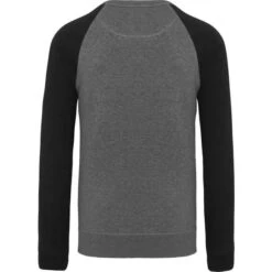 KARIBAN K491 - Sweat-shirt BIO Bicolore Col Rond Manches Raglan Homme -Karioact Boutique aHR0cDovL21lZGlhMi5kZXNpZ25wYXJ0bmVyLmZyL2MvcC8xNDU1OC8xNDU1OC0xNjU5NS0yLmpwZw