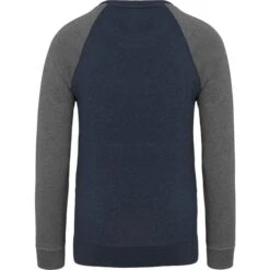 KARIBAN K491 - Sweat-shirt BIO Bicolore Col Rond Manches Raglan Homme -Karioact Boutique aHR0cDovL21lZGlhMi5kZXNpZ25wYXJ0bmVyLmZyL2MvcC8xNDU1OC8xNDU1OC0xNjYwMC0yLmpwZw