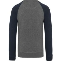 KARIBAN K491 - Sweat-shirt BIO Bicolore Col Rond Manches Raglan Homme -Karioact Boutique aHR0cDovL21lZGlhMi5kZXNpZ25wYXJ0bmVyLmZyL2MvcC8xNDU1OC8xNDU1OC0xNjYwMS0yLmpwZw