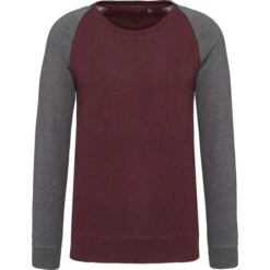 KARIBAN K491 - Sweat-shirt BIO Bicolore Col Rond Manches Raglan Homme -Karioact Boutique aHR0cDovL21lZGlhMi5kZXNpZ25wYXJ0bmVyLmZyL2MvcC8xNDU1OC8xNDU1OC0xNjYwMi0xLmpwZw