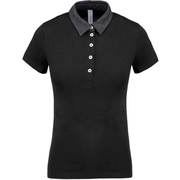KARIBAN K261 - Polo Jersey Bicolore Femme 4 KARIBAN K261 - Polo Jersey Bicolore Femme – Image 2