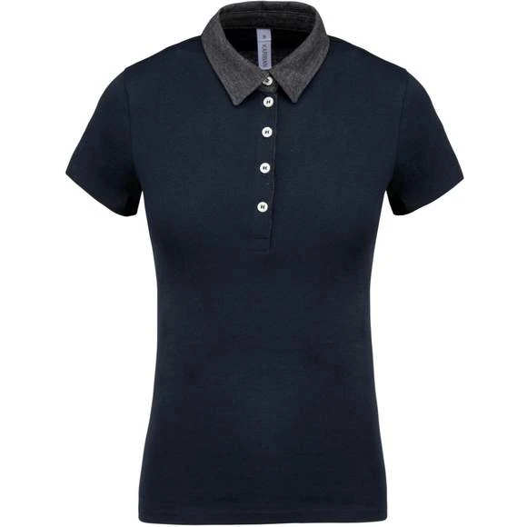 KARIBAN K261 - Polo Jersey Bicolore Femme 7 KARIBAN K261 - Polo Jersey Bicolore Femme – Image 5