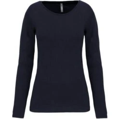 KARIBAN K3017 - T-shirt Col Rond Manches Longues Femme -Karioact Boutique aHR0cDovL21lZGlhMi5kZXNpZ25wYXJ0bmVyLmZyL2MvcC8xNDUyMS8xNDUyMS0xMjYxLTEuanBn