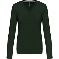 KARIBAN K382 - T-shirt Col V Manches Longues Femme -Karioact Boutique aHR0cDovL21lZGlhMi5kZXNpZ25wYXJ0bmVyLmZyL2MvcC8zNjMyLzM2MzItMTI1OC0xLmpwZw