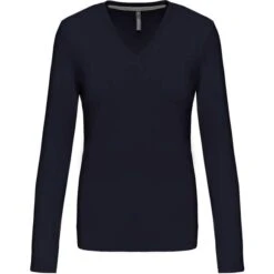 KARIBAN K382 - T-shirt Col V Manches Longues Femme -Karioact Boutique aHR0cDovL21lZGlhMi5kZXNpZ25wYXJ0bmVyLmZyL2MvcC8zNjMyLzM2MzItMTI2MS0xLmpwZw