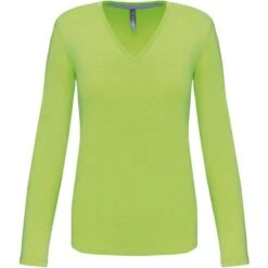 KARIBAN K382 - T-shirt Col V Manches Longues Femme -Karioact Boutique aHR0cDovL21lZGlhMi5kZXNpZ25wYXJ0bmVyLmZyL2MvcC8zNjMyLzM2MzItMTM0MC0xLmpwZw
