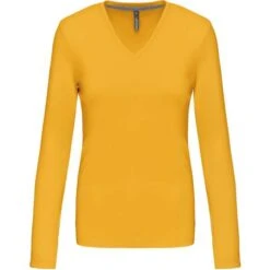 KARIBAN K382 - T-shirt Col V Manches Longues Femme -Karioact Boutique aHR0cDovL21lZGlhMi5kZXNpZ25wYXJ0bmVyLmZyL2MvcC8zNjMyLzM2MzItMTM0My0xLmpwZw