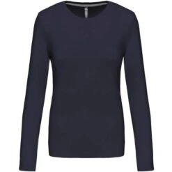 KARIBAN K383 - T-shirt Col Rond Manches Longues Femme -Karioact Boutique aHR0cDovL21lZGlhMi5kZXNpZ25wYXJ0bmVyLmZyL2MvcC8zNjMzLzM2MzMtMTI2MS0xLmpwZw